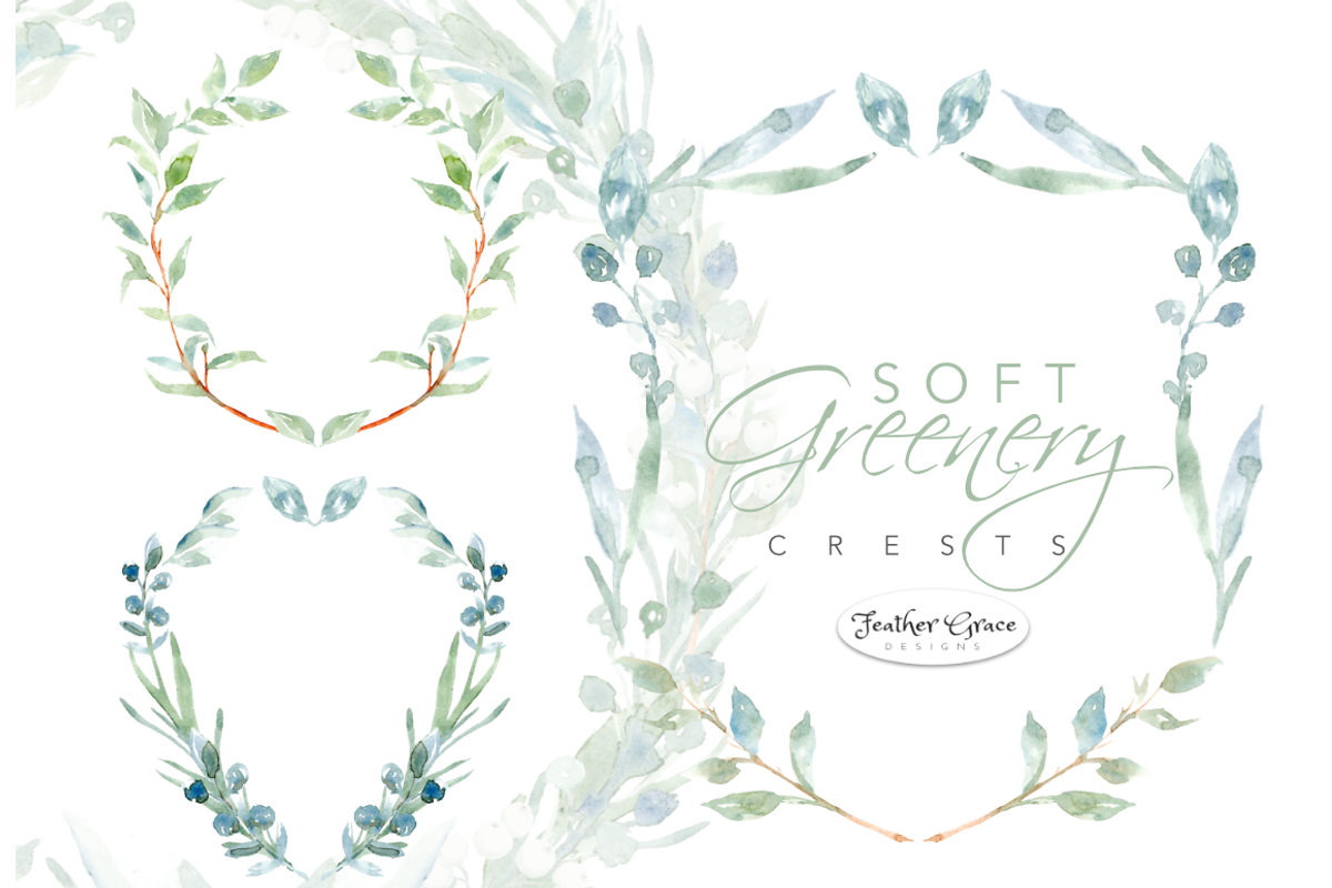 Watercolor Greenery & Wreaths, an Illustration by Feather Grace Designs (Photo 5 of 11)