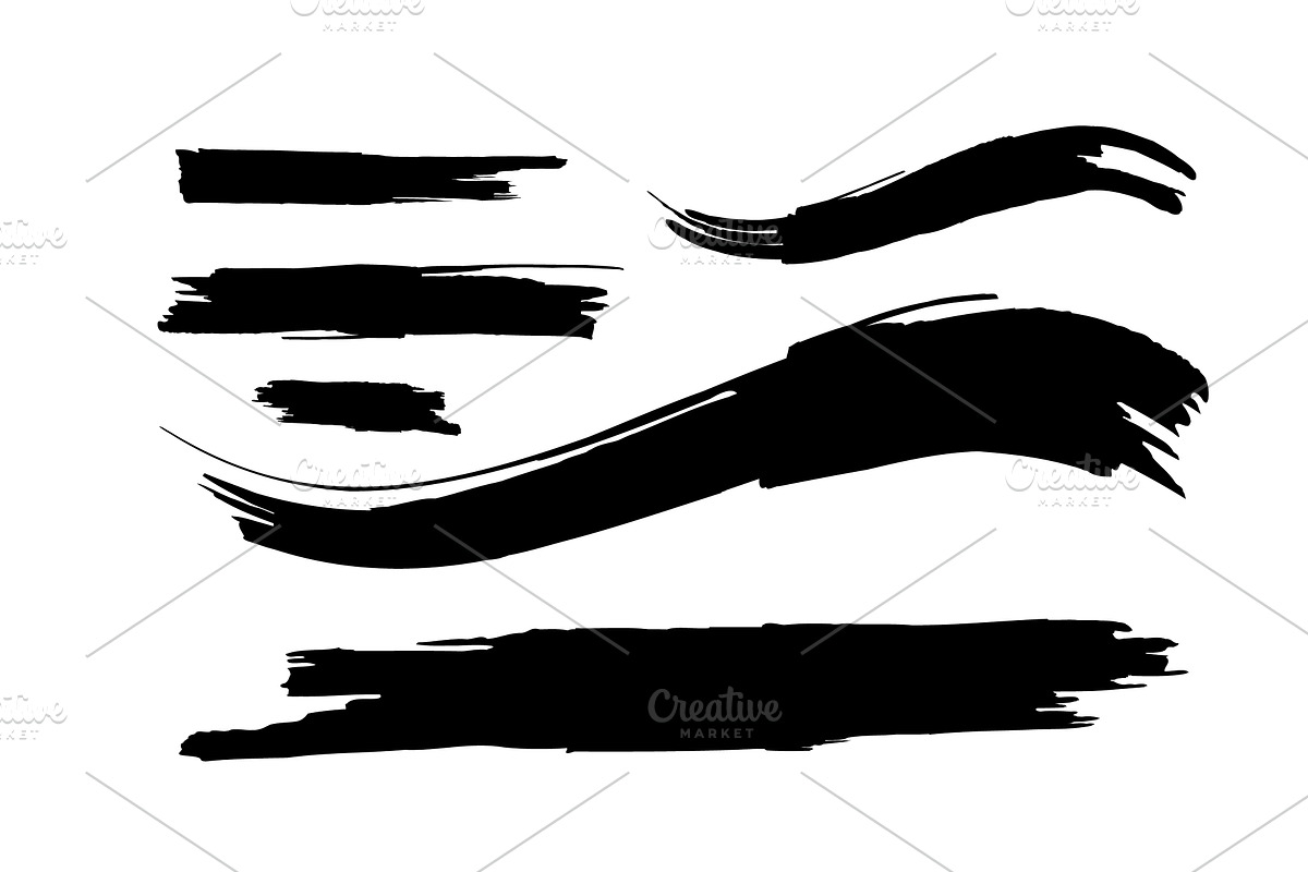Black strokes of paint . Hand drawn, an Illustration by Nenahliadava Design