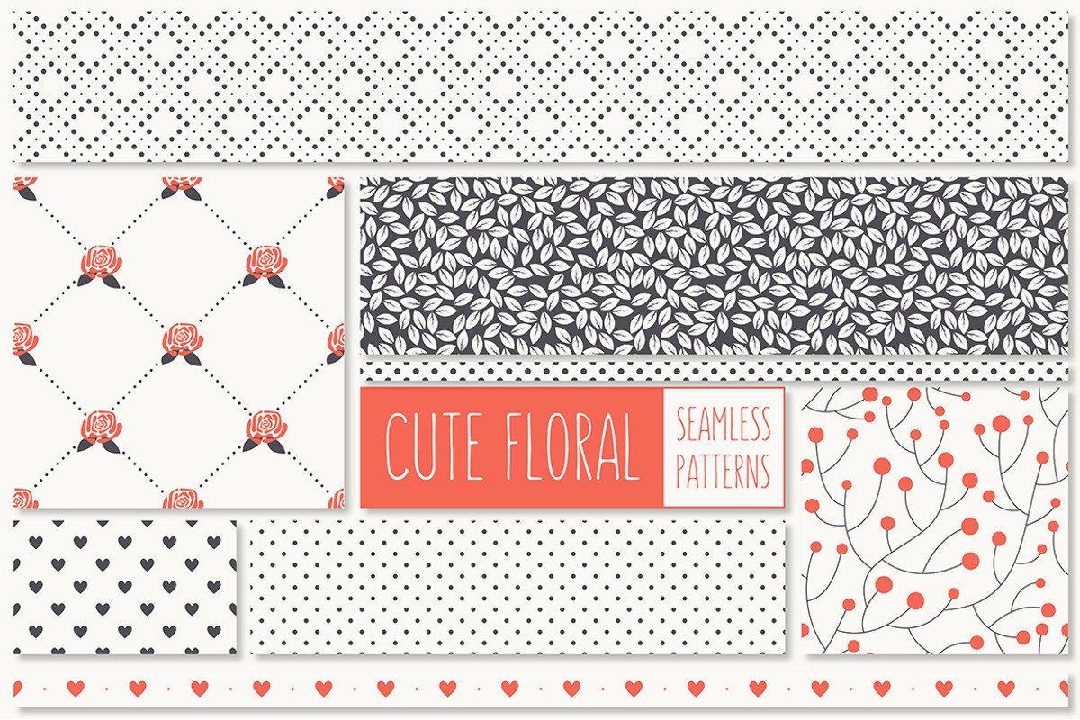 Cute Floral Seamless Patterns