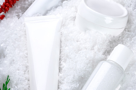 Cosmetics with Christmas decor