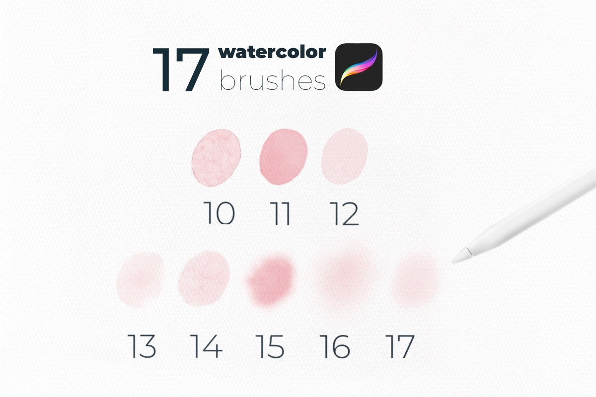 Digital realistic watercolor brushes, a Brush Add-On by tetiartline (Photo 3 of 7)