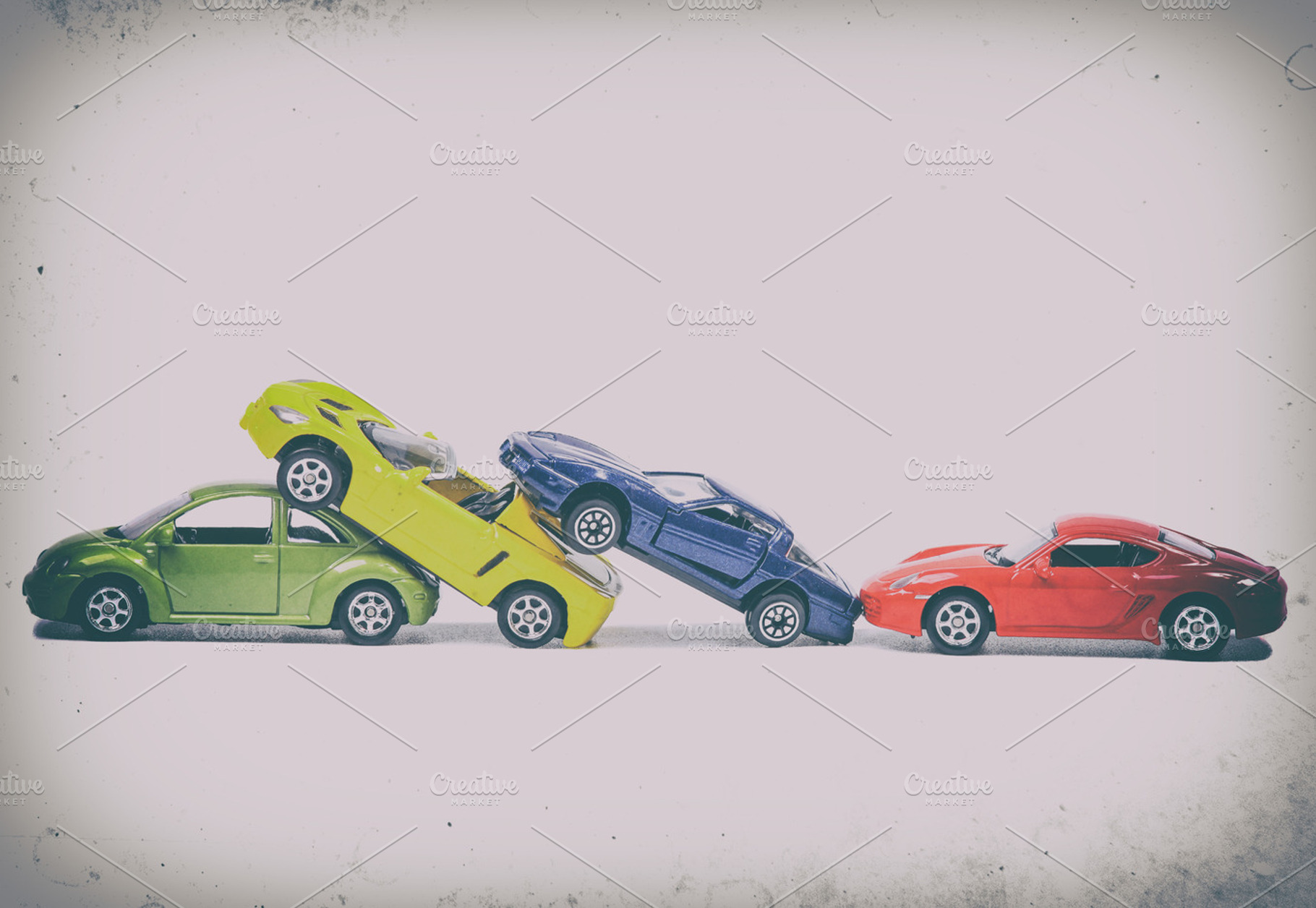 Cars In A Chain Crash