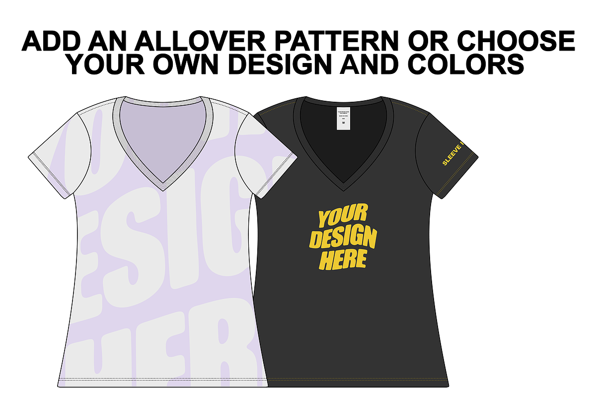 Woman V Neck Tshirt Vector Mockup, a Shirt Mockup by Infinity Mockups (Photo 3 of 8)