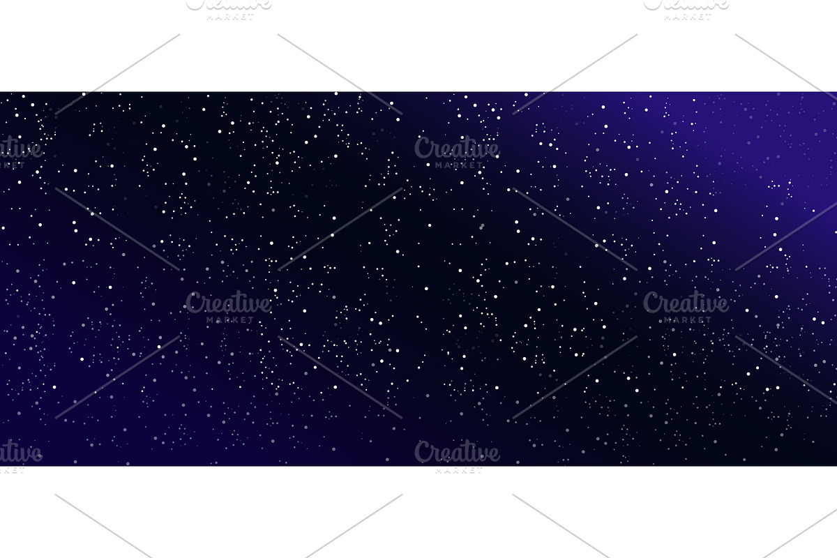 Starry Night Sky with Twinkling, an Illustration by Flashvector
