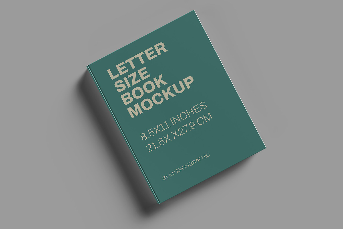 Letter Size Book Mockup - 8 views, a Books & Magazine Mockup by Illusiongraphic (Photo 4 of 24)