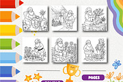 Santa Claus Flower Garden Coloring, a Seasonal Illustration by Design Zone (Thumbnail 3 of 5)