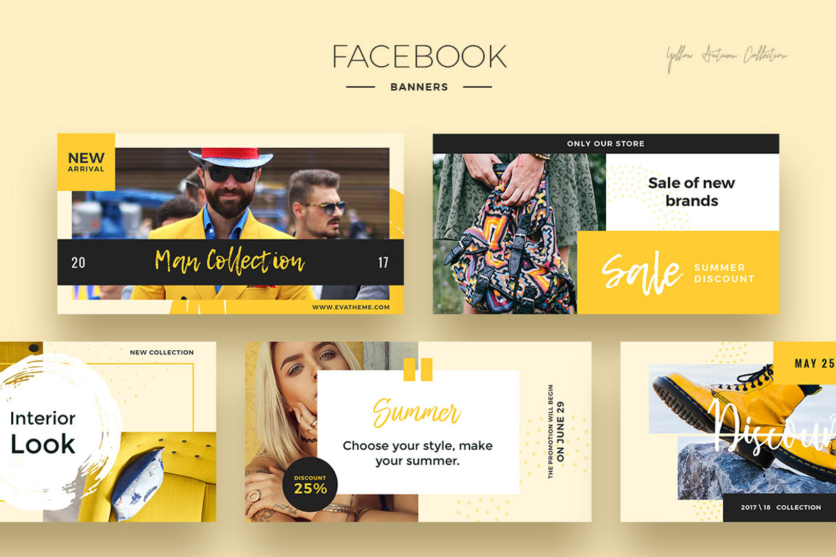 Yellow Autumn Social Media Designs, a Social Media Template by Creatoly (Photo 3 of 5)
