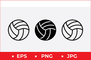 Volleyball Icon Set, a Solid Icon by Artonix