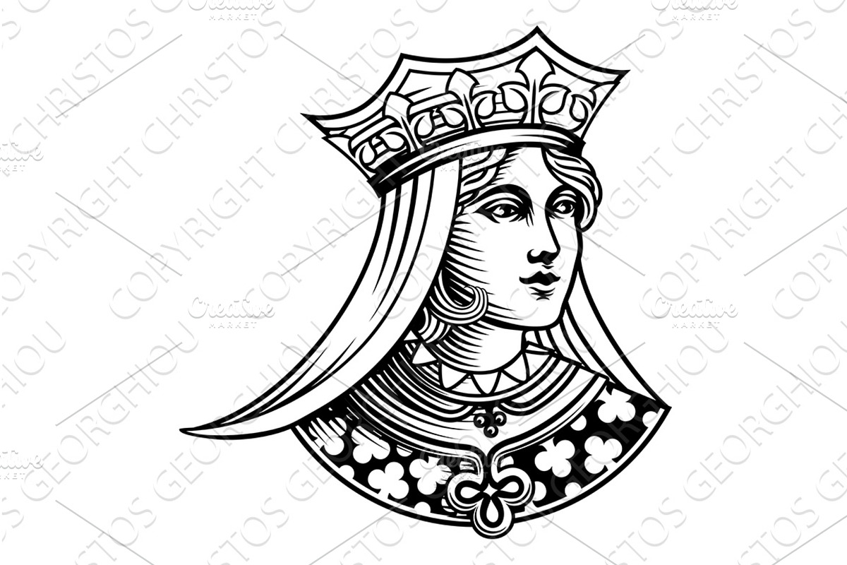 Queen Medieval Woman Head Face, a Person Illustration by Christos Georghiou