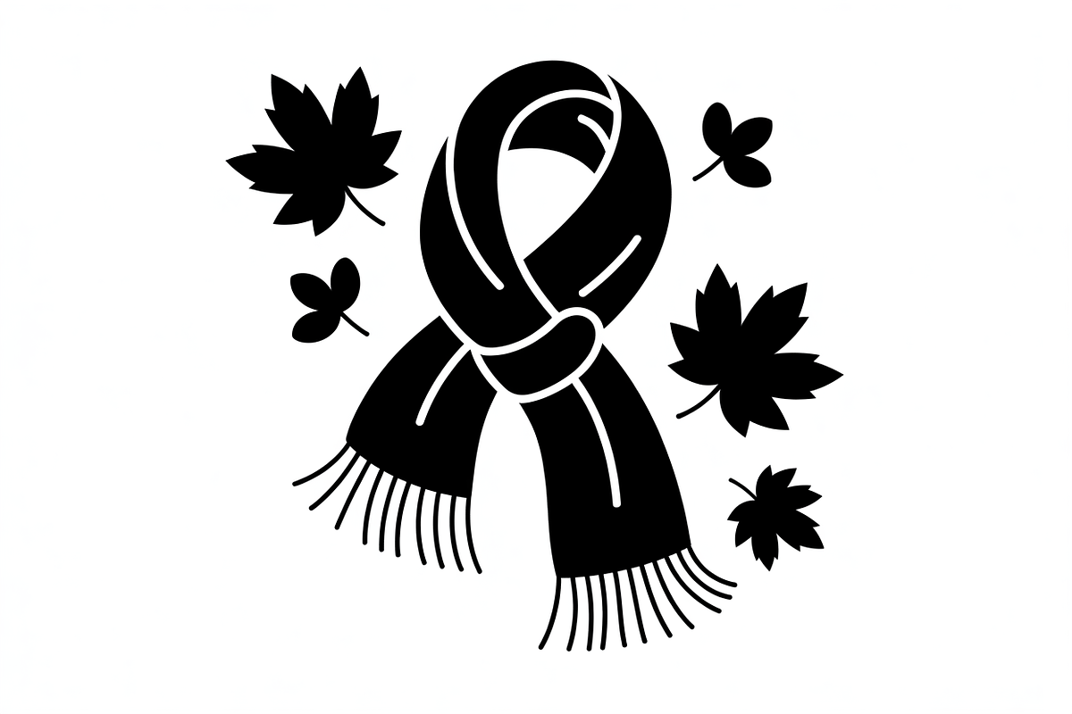 Autumn Girl Silhouette with Scarf Bu, an Illustration by Creativeshirt (Photo 2 of 8)