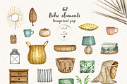 Boho Home. Watercolor interior set, an Object Graphic by JuliaBadeeva (Thumbnail 4 of 6)