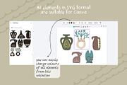 296 FOLK POTTERY CLIPARTS MYSTIC SET, an Object Illustration by JuDesign (Thumbnail 14 of 24)