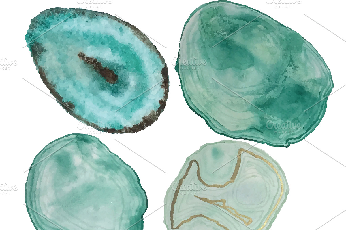 Hand Painted Watercolor Agates, an Illustration by Valeri Nick (Photo 3 of 5)