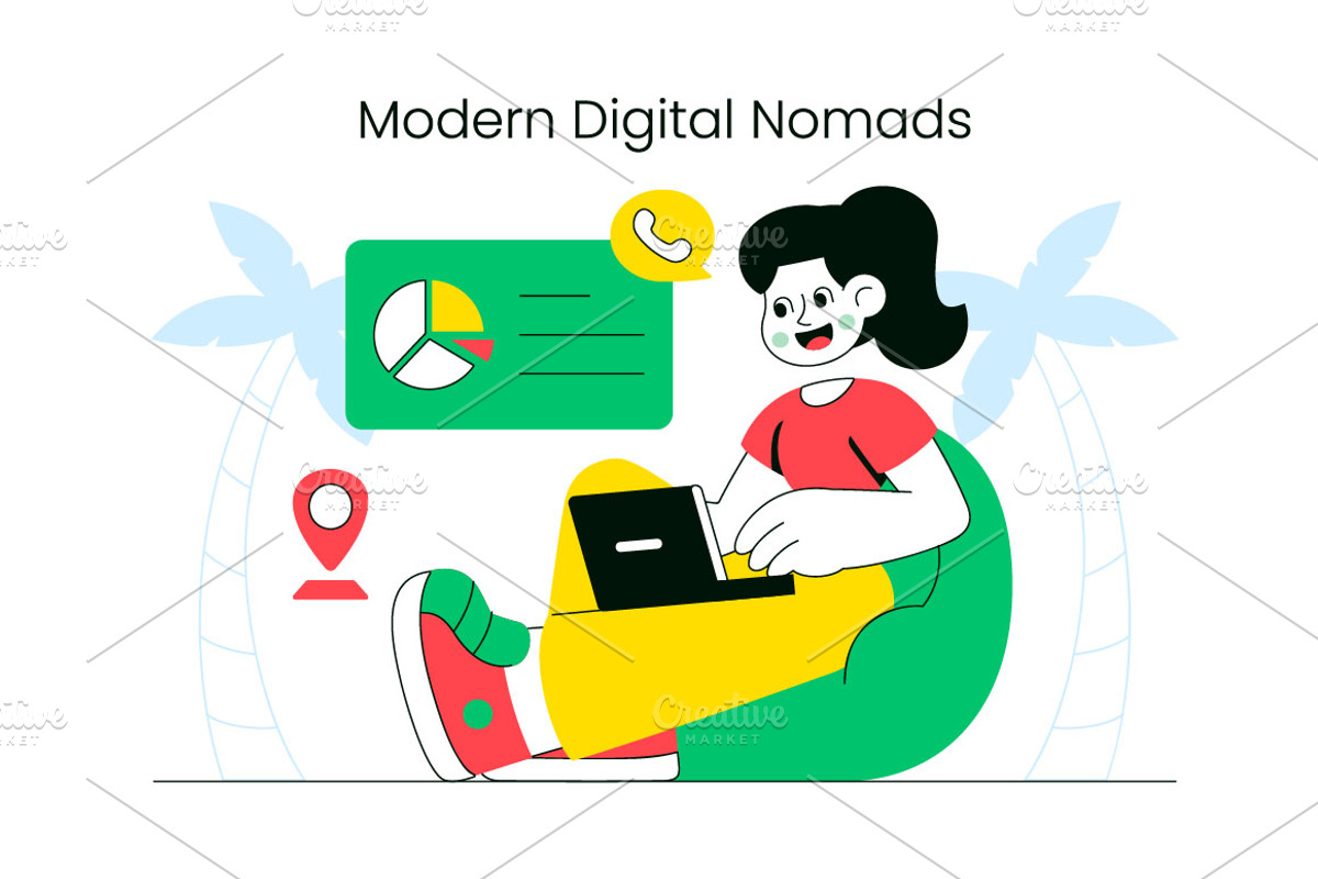 10 Modern Digital Nomads, a Technology Illustration by denayunebgt (Photo 4 of 4)