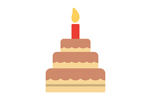 Birthday Cake Flat Icon, a Duotone Icon by Pexelpy