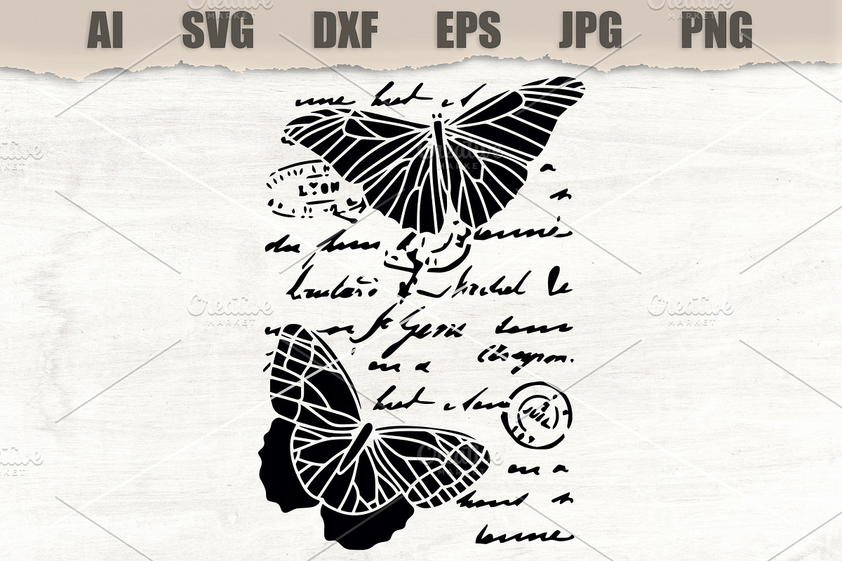 Stencil Butterfly text imitation, an Illustration by MARYCRAFTIRIA (Photo 1 of 3)