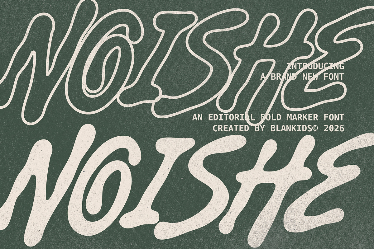 Noishe - Editorial Bold Marker Font, a Handwritten Font by Blankids Studio (Photo 1 of 11)