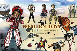 Westerns Children Toys Clipart