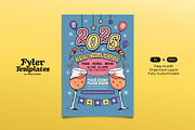 Retro New Year Party 2025 Flyer, a Flyer Template by Tiptop Graphic (Thumbnail 1 of 5)