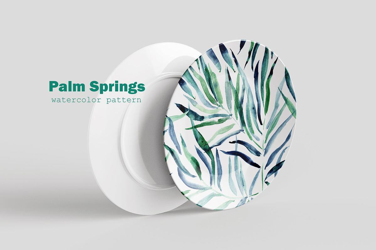 Palm leaves seamless pattern, a Pattern Graphic by Katerina Tova (Photo 3 of 13)