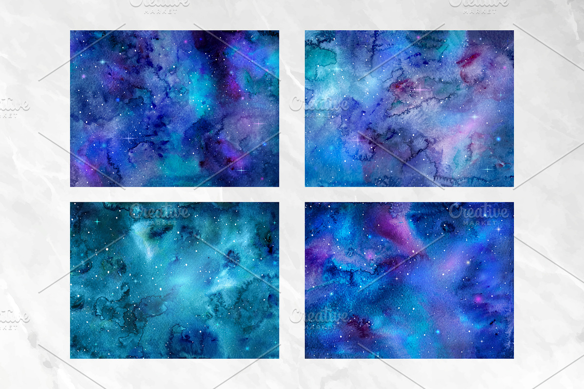 SPACE GALAXY watercolor textures, a Texture Graphic by Artemisia_Art (Photo 4 of 7)