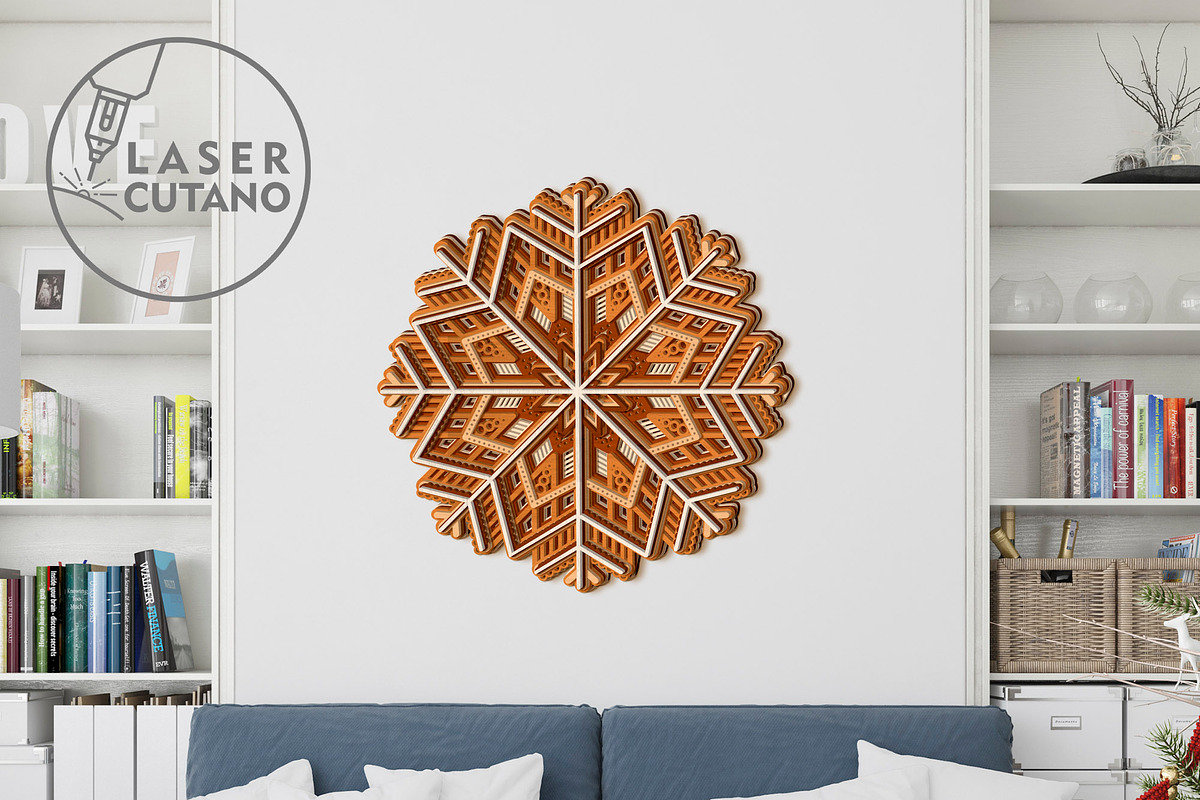 CHRISTMAS MANDALA Multilayer Decor, a Design Template by LaserCutano (Photo 3 of 10)