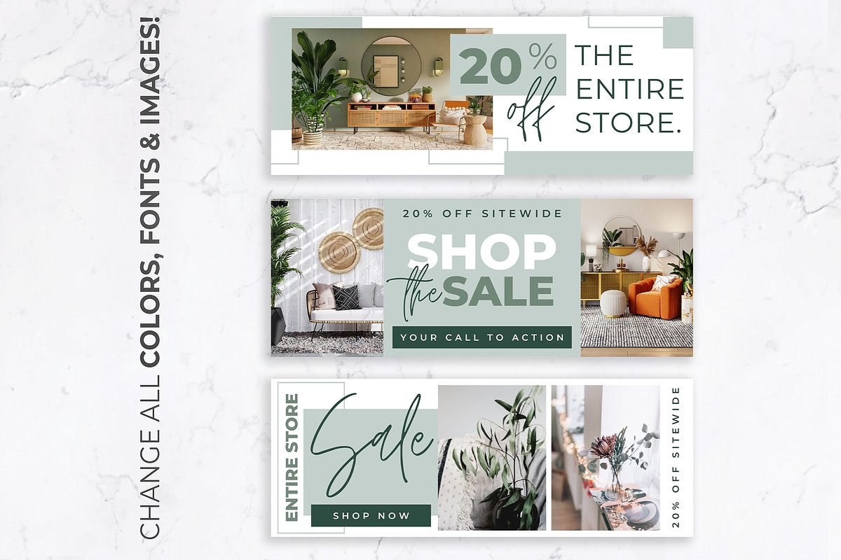 Website Banners for Canva | Green, a Templates & Theme by Thirty One Palms Studio (Photo 2 of 8)