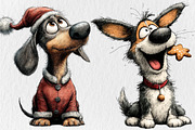 Whimsical Christmas Dog Clipart, a Seasonal Illustration by Rose Art (Thumbnail 3 of 5)