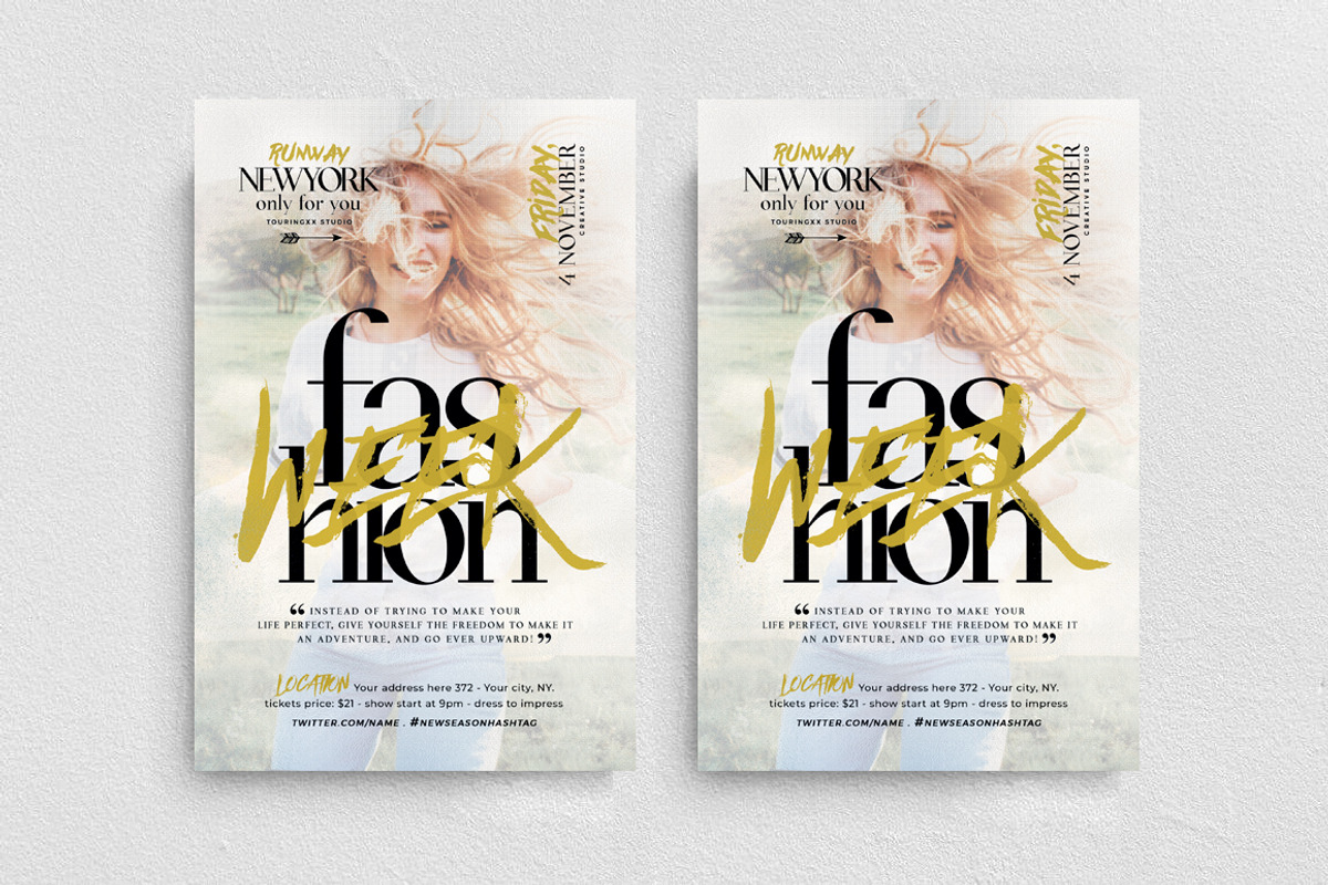 Fashion Week Flyer Template, a Flyer Template by Touringxx Creative Studio (Photo 1 of 3)