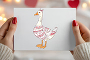 Watercolor Valentine Goose Clipart, an Illustration by Canvas Craft (Thumbnail 5 of 6)