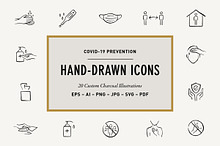 Hand-Drawn Covid-19 Prevention Icons