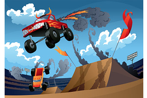 Jumping monster truck show. Bright, a Sport Illustration by the8monkey