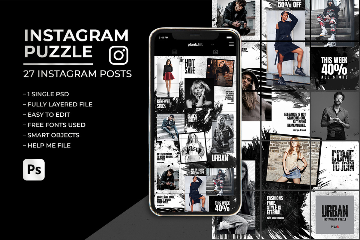 Urban - Instagram Puzzle Feed, a Social Media Template by Plan B (Photo 1 of 6)
