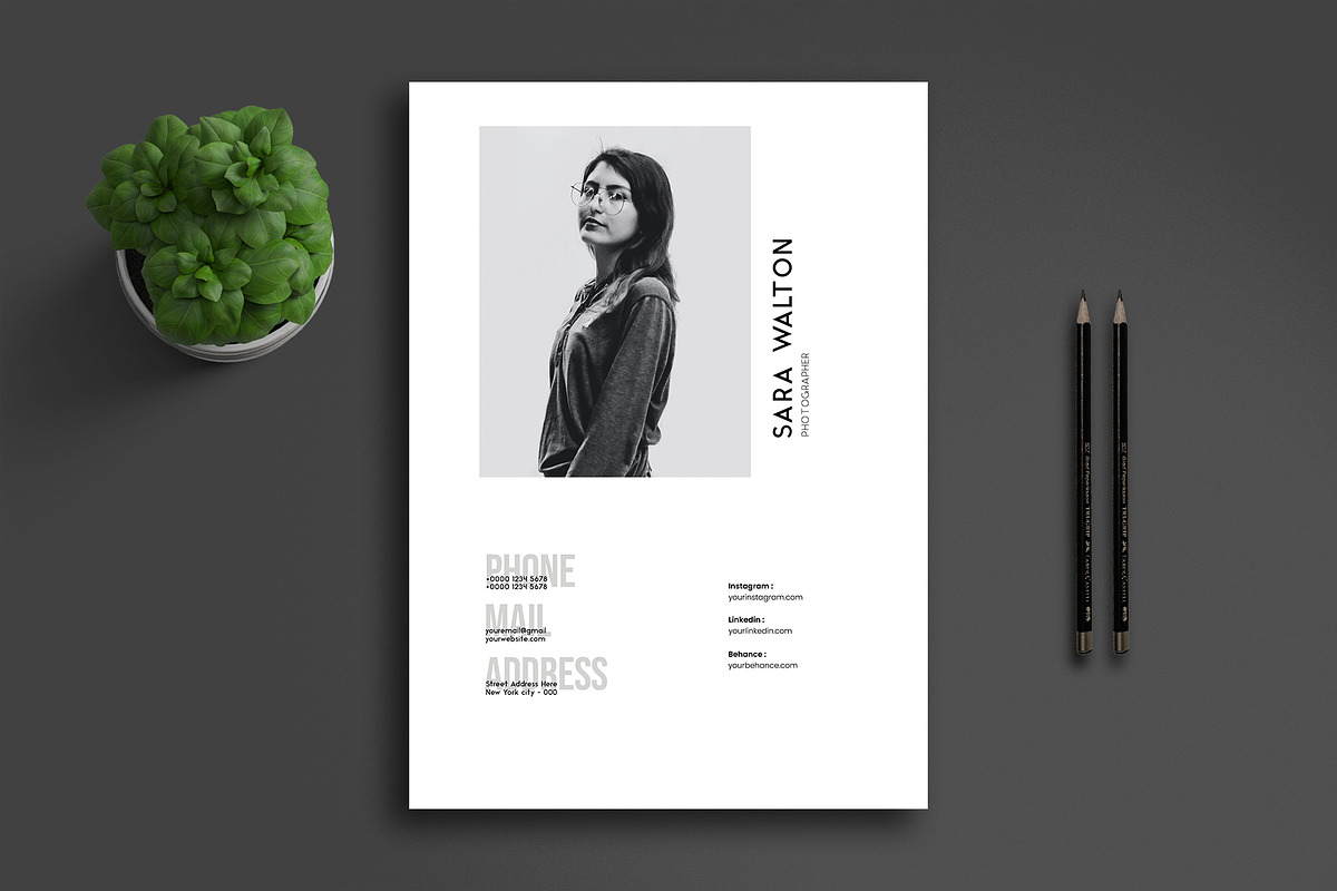 Minimal Resume Template, a Resume Template by Saman Osama (Photo 1 of 8)