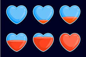 Heart fill progress. Cartoon glass, an Illustration by Stock-Smart-Start
