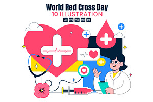 10 World Red Cross Day Illustration, a Healthcare Illustration by denayunebgt