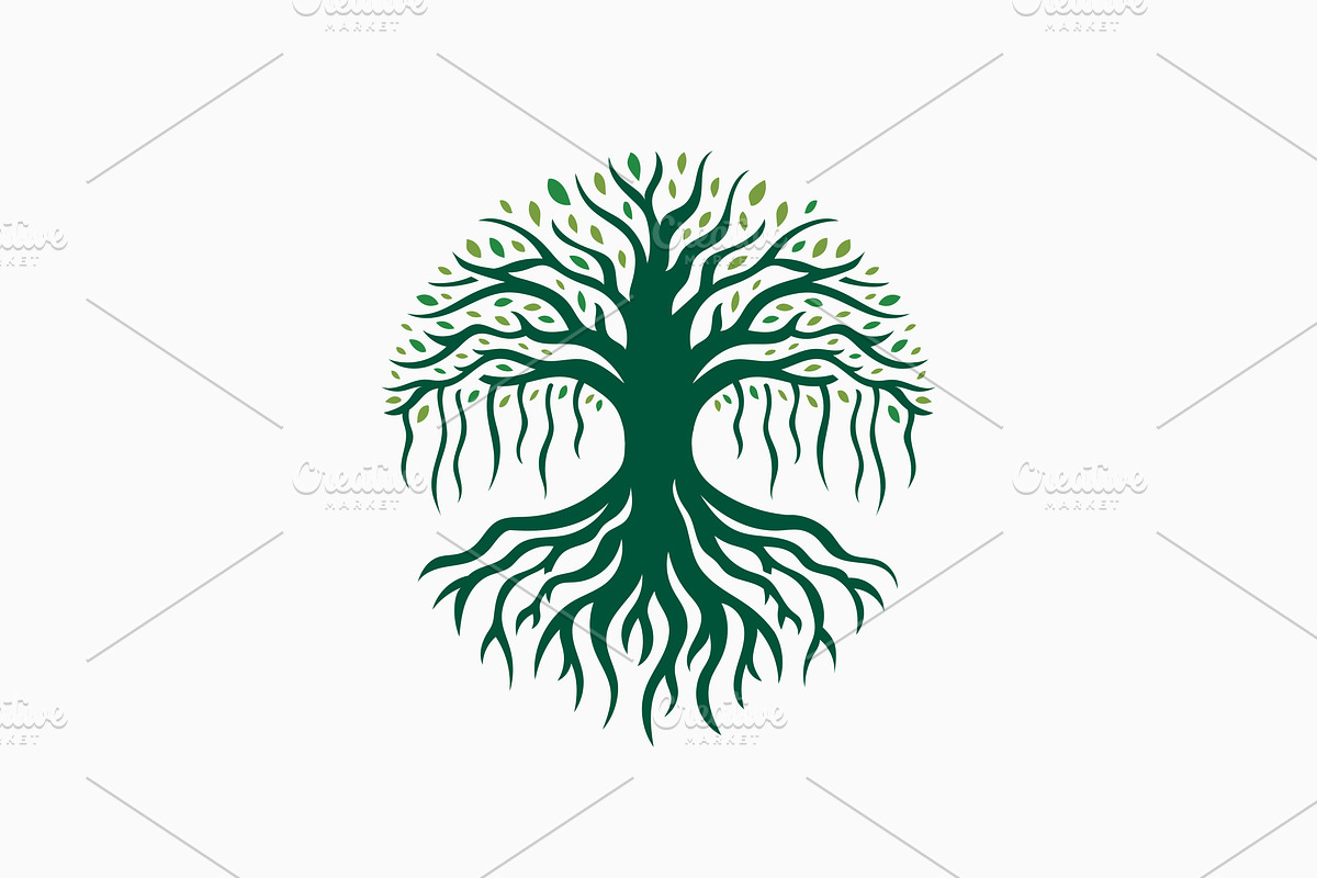 banyan tree root leaf nature logo, a Branding & Logo Template by VASTARD STUDIO