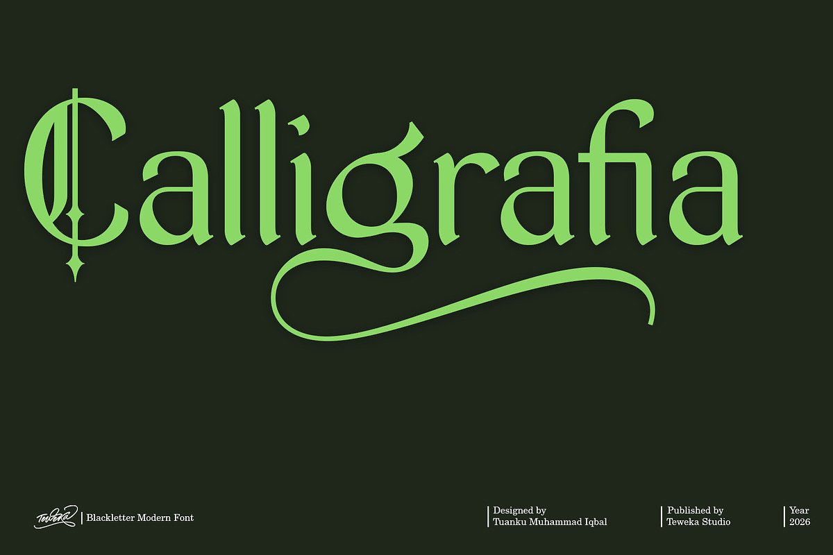 Calligrafia, a Blackletter Font by Teweka (Photo 1 of 10)
