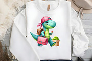 Dinosaur Back to School Sublimation, an Illustration by DreamCafeArt (Thumbnail 3 of 5)