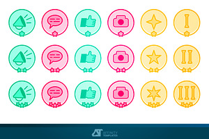 Gamification Badges Vector Icons