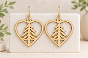 Christmas Tree Earrings Laser Cut, an Object Graphic by Canvas Craft (Thumbnail 2 of 3)