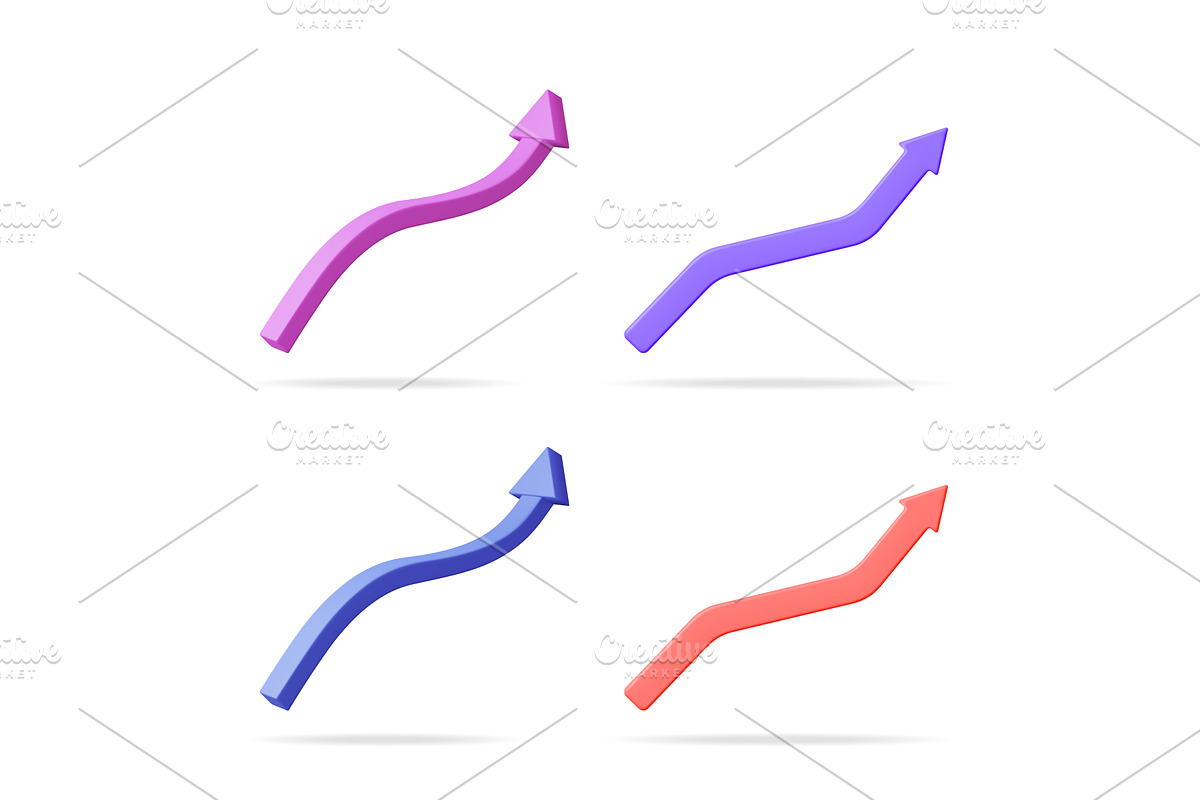 Four colorful wavy arrows pointing, a Finance Illustration by Abscent