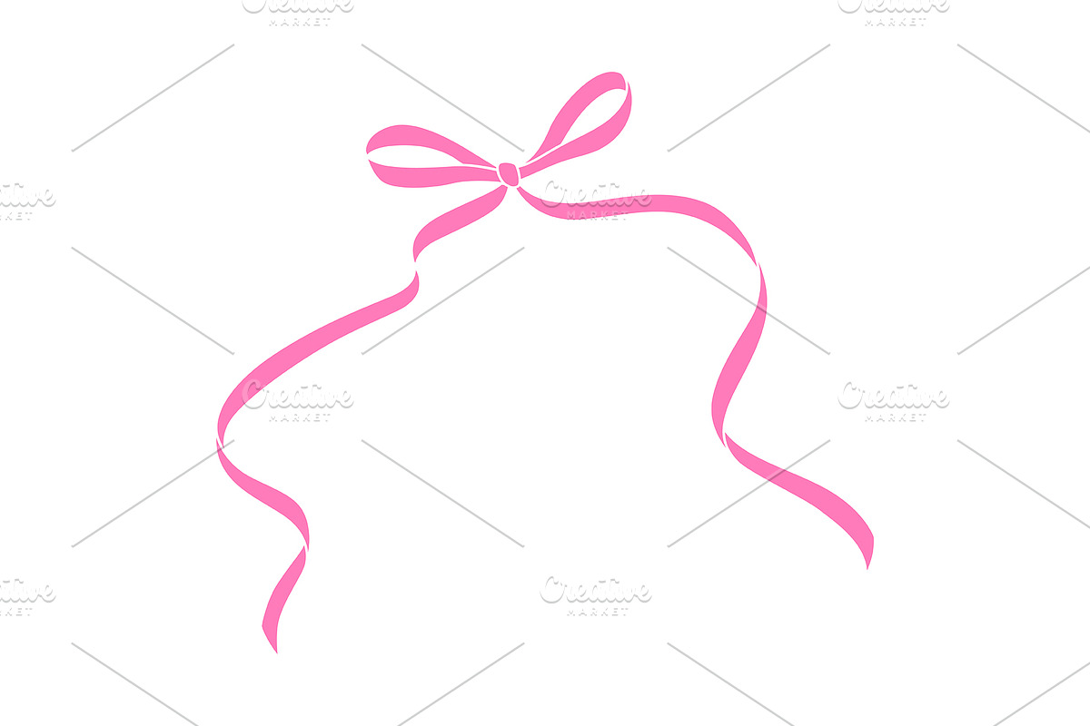 Curly ribbon with bow., an Object Graphic by incomible