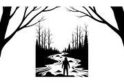 Nature Landscape Silhouette Vector B, an Illustration by Designer_Momina (Thumbnail 4 of 51)