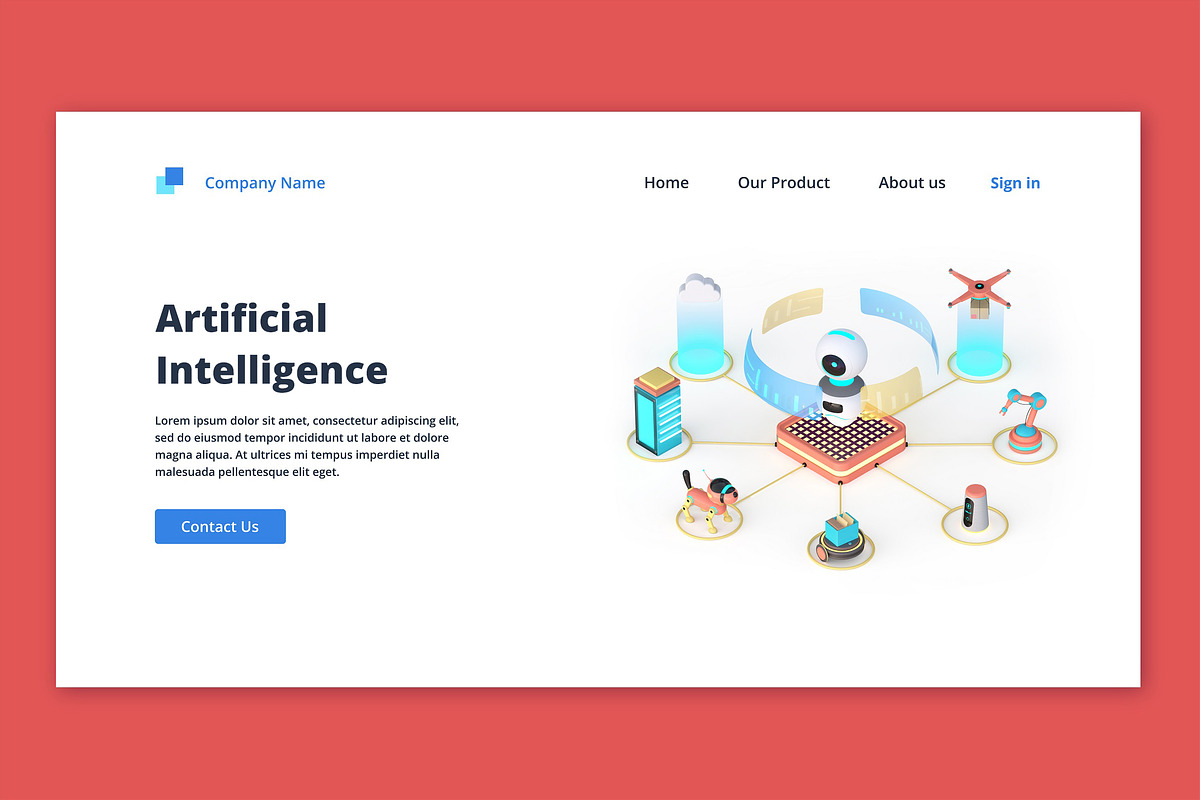 3D AI Illustration, a Scene 3D Model by Flat Icons (Photo 4 of 6)