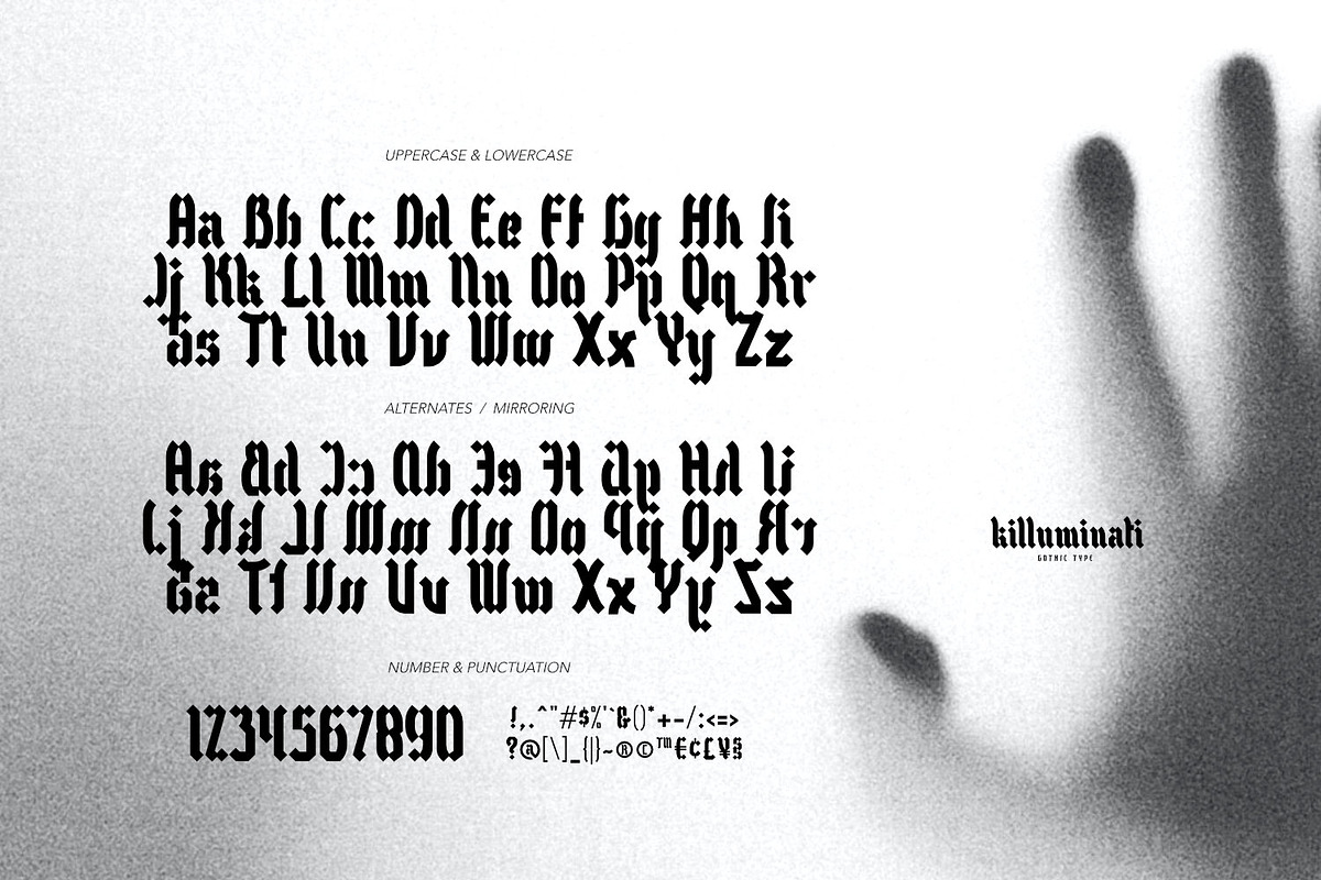 Killuminati - Gothic Type, a Font by ikiiko (Photo 6 of 7)
