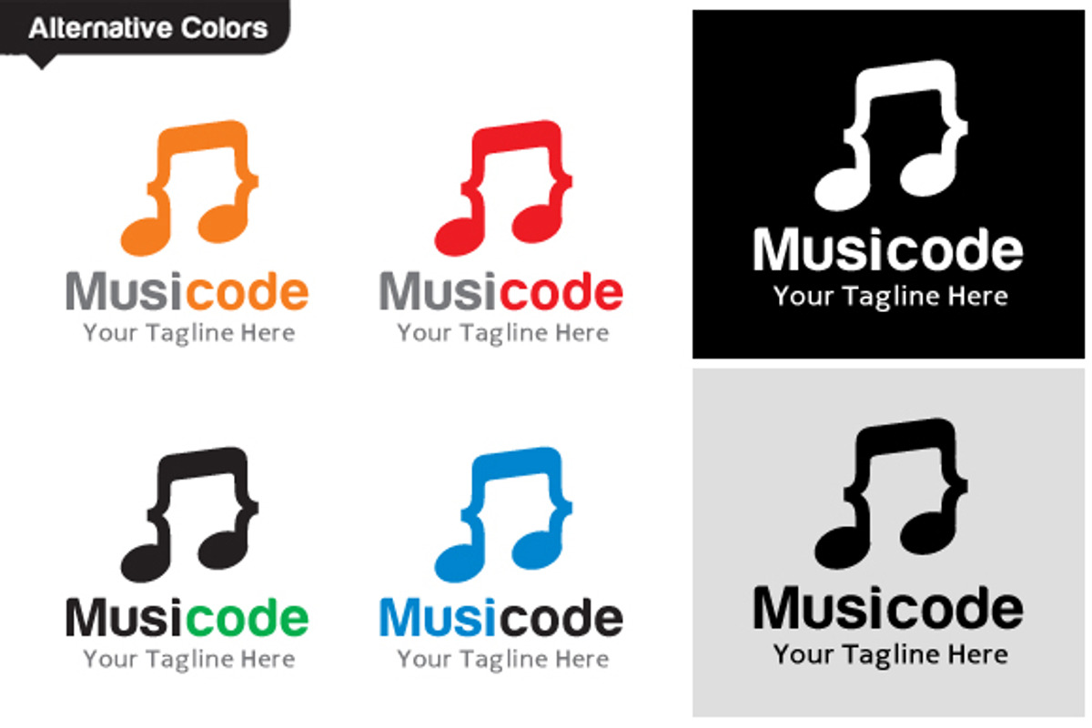 Music Code Logo Design / icon, a Branding & Logo Template by gunaonedesign