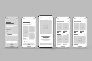 Modern Mobile App UI Template, an UI Kit Template by MightyDesign