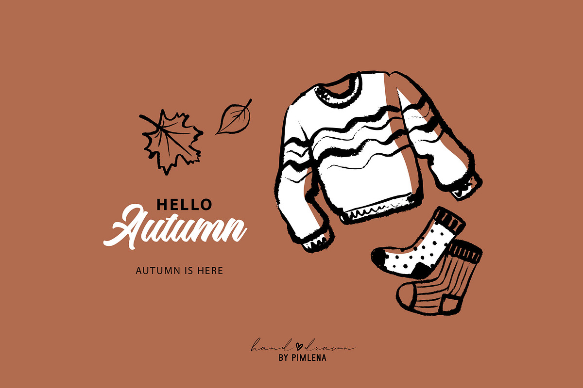 Hello Autumn Hand Drawn Collection, an Illustration by Elena Pimonova (Photo 5 of 6)