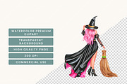 Neon Witch Clipart Bundle, a Seasonal Illustration by BusyDaydesign (Thumbnail 7 of 9)
